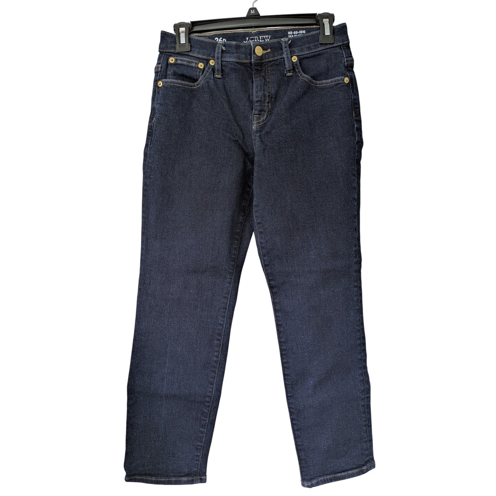 J, Crew Petite Mid Rise Slim Jeans 2003 Super Size 26P Resin Rinse $128 CC541‎